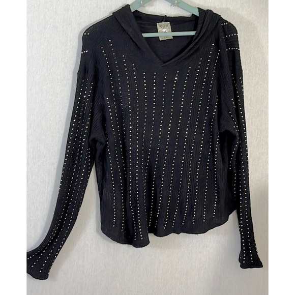 Vocal black sparkle studded hoodie top size 3XL - Picture 3 of 8